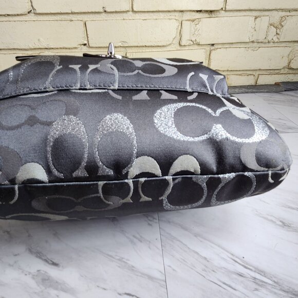 Like New Coach Penelope Optic Metallic Signature Crossbody Convertible Purse - Picture 10 of 16